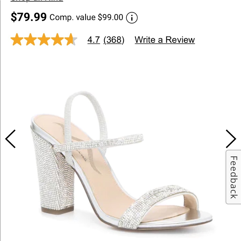 Nina shiny bedazzled heels wedding night out super comfy size 8.5